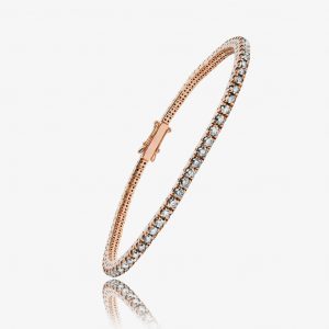 Bracelet en or rose avec diamants blancs – Modèle raffiné l Bracelets Kern