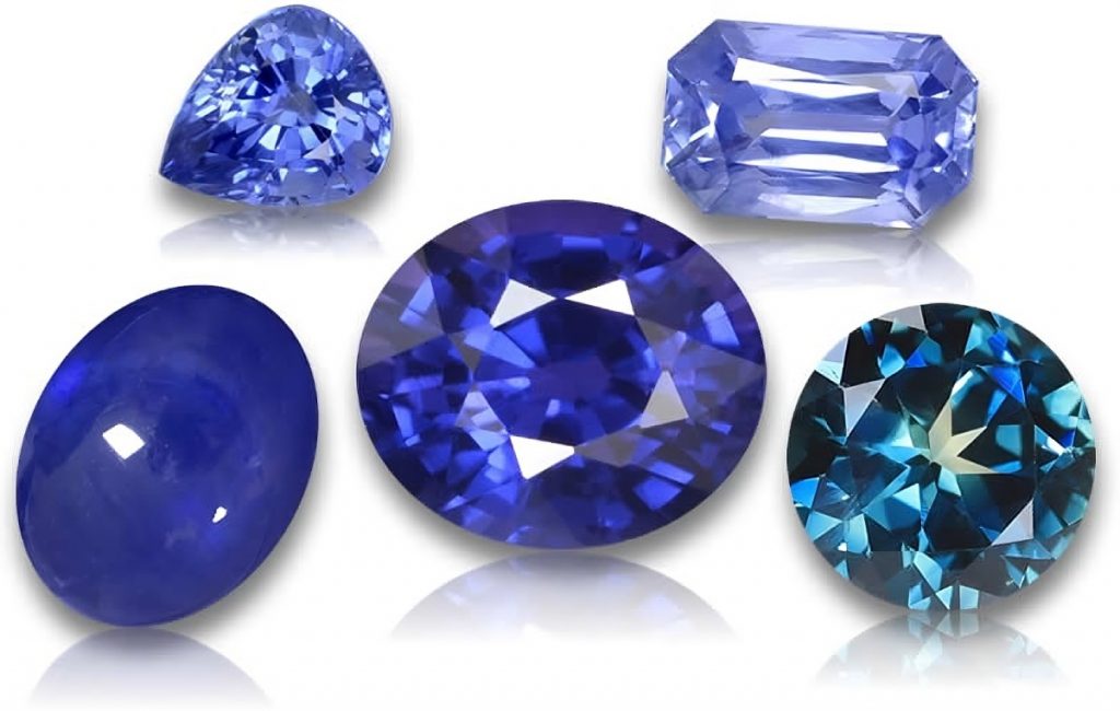 Saphirs bleus taillés - Variétés de couleurs et de tailles