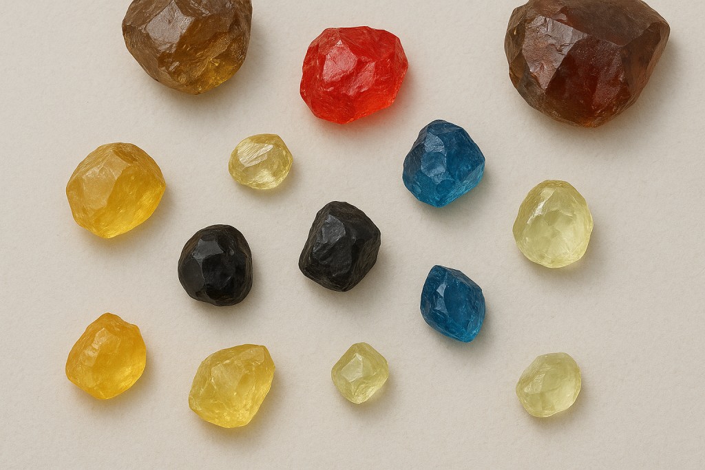 Diamants de couleur bruts – Jaune, rouge, bleu, noir, brun - Bracelets Kern