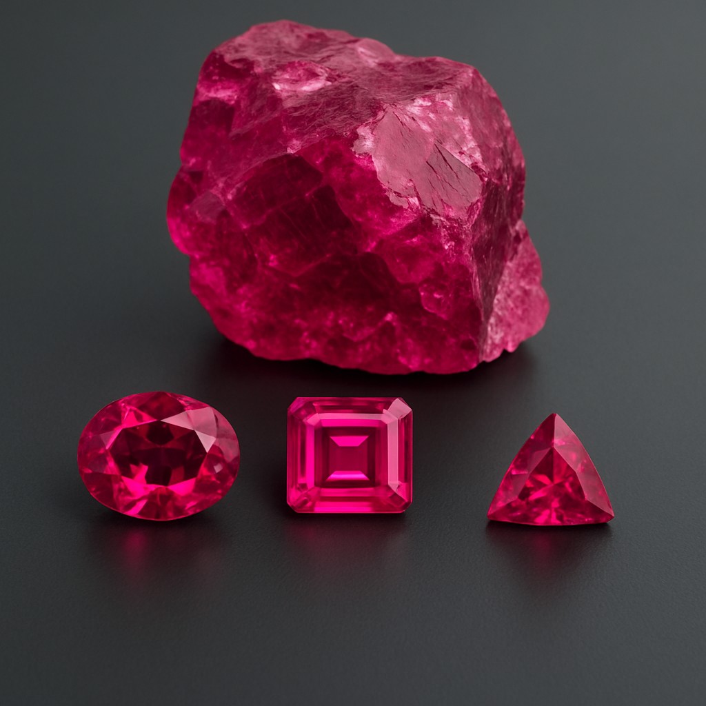 Tourmaline rose brute et taillée – Pierre de naissance d’octobre l Bracelets Kern