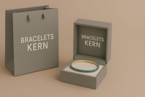 Bracelet en or serti de pierres précieuses – Cadeau femme anniversaire luxe signé Bracelets Kern (Gift for Her)