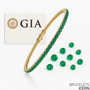Bracelet or 9K émeraudes avec certificat GIA – "Diamond Certificates " Bracelets Kern