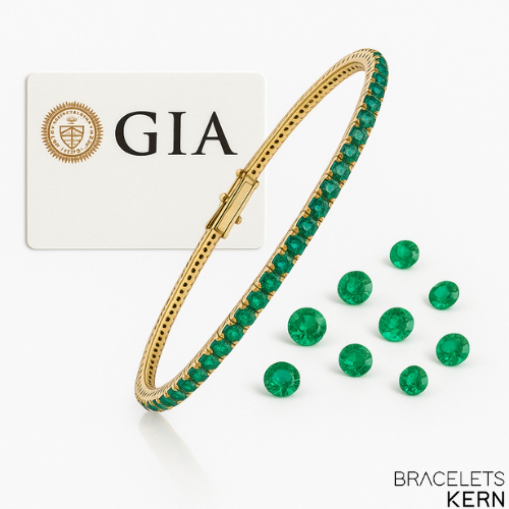 Bracelet or 9K émeraudes avec certificat GIA – Bracelets Kern