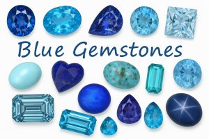 Pierres précieuses bleues taillées – formes et couleurs variées l Blue stones Bracelets Kern