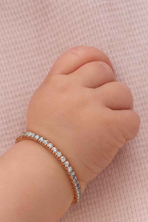 Bracelet bébé en or avec diamants – Cadeau de naissance ou baptême l Gold Bracelet Bracelets Kern