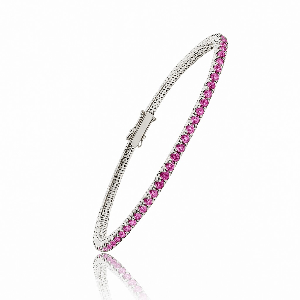 Bracelet saphir rose en argent 925 – Collection Bracelets Kern l Pink Sapphire