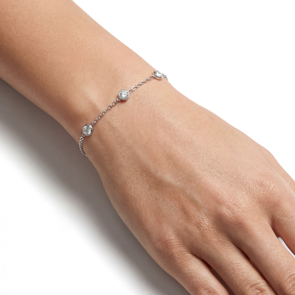 Bracelet en argent massif, plaqué rhodium. – – Custom Jewelry