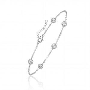 Bracelet Aurora Cristal Diamant Blanc Argent 925 Rhodie Blanc • Maison Kern